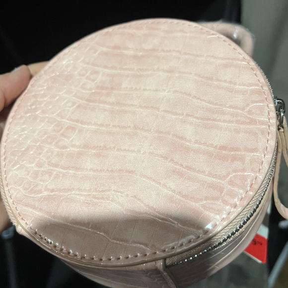 ZARA CIRCULAR LIGHT PINK CROCODILE PURSE - Picture 5 of 5